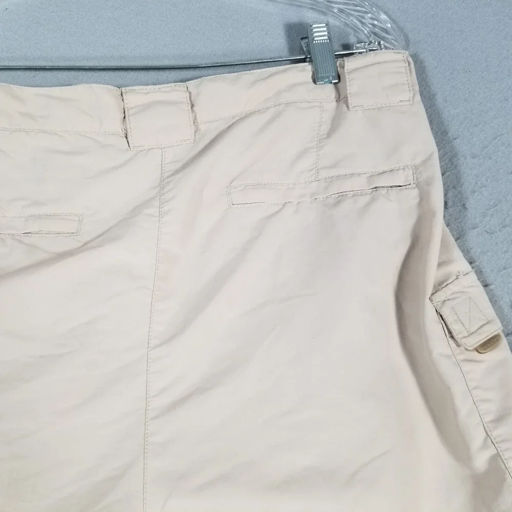 LL Bean Convertible Cargo Pants Mens L Beige Nylon‎ Hiking Shorts Outdoor